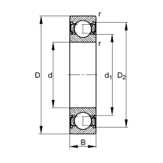 S 62206-2RSR, (j) DIN 625-1 ˜ʵҪߴ, ɂȴܷ